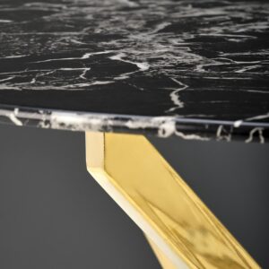 Söögilaud RAIMOND, must marmor / kuldne