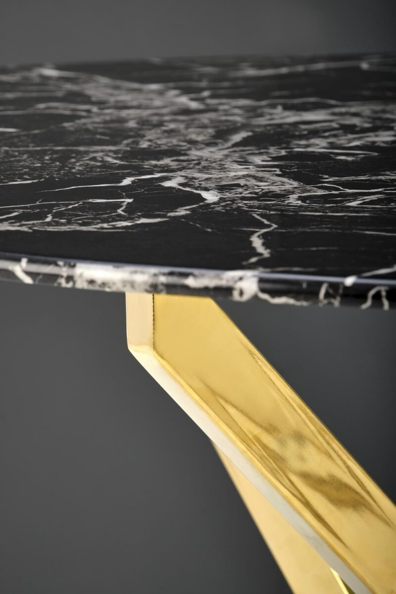 Söögilaud RAIMOND, must marmor / kuldne