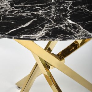 Söögilaud RAIMOND, must marmor / kuldne