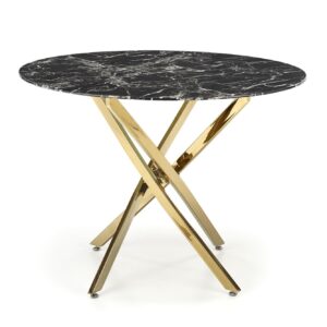 Söögilaud RAIMOND, must marmor / kuldne