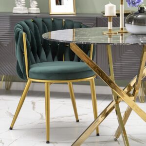 Söögilaud RAIMOND, must marmor / kuldne