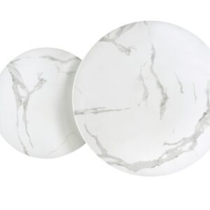 Kohvilaua komplekt MERCURY, hõbe / valge marmor