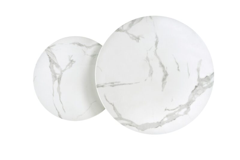 Kohvilaua komplekt MERCURY, hõbe / valge marmor