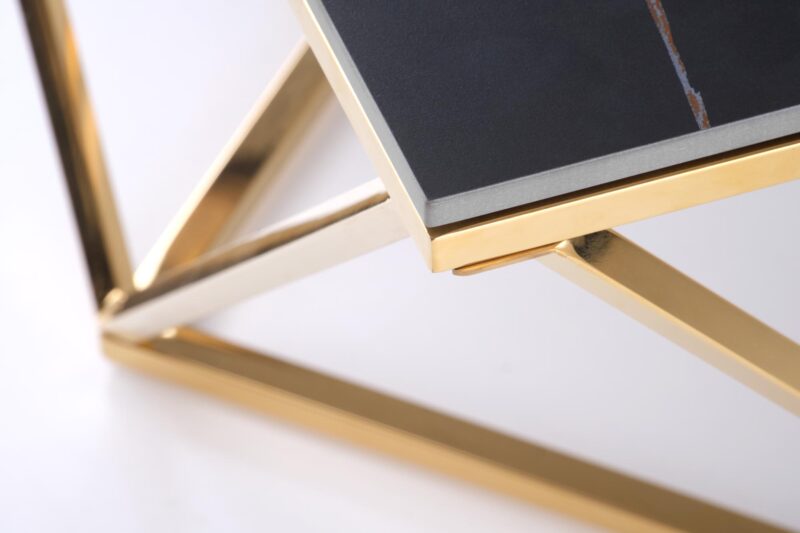 Kohvilaud FELICIA, must marmor / kuld