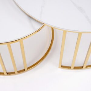 Kohvilaua komplekt MERCURON, valge marmor / kuld