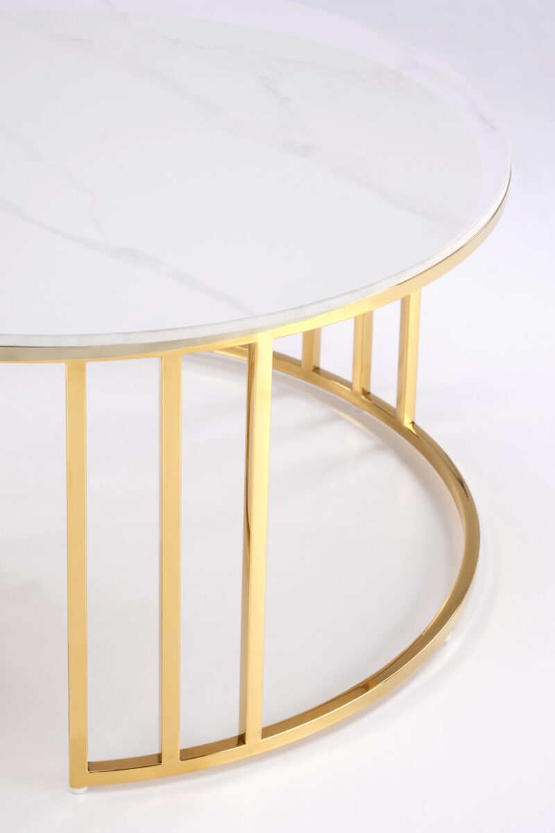 Kohvilaua komplekt MERCURON, valge marmor / kuld