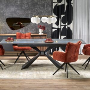 2010001199977_1 Söögilaud NORVIN, sinine marmor / must