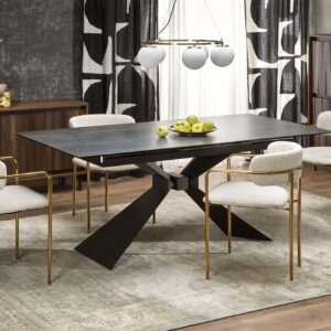 2010001199977_6 Söögilaud NORVIN, sinine marmor / must