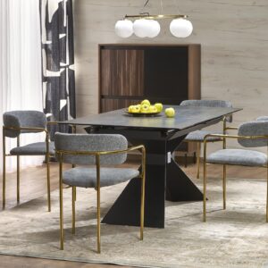 2010001199977_8 Söögilaud NORVIN, sinine marmor / must