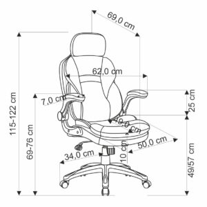 Kontoritool VALMER, must / hall