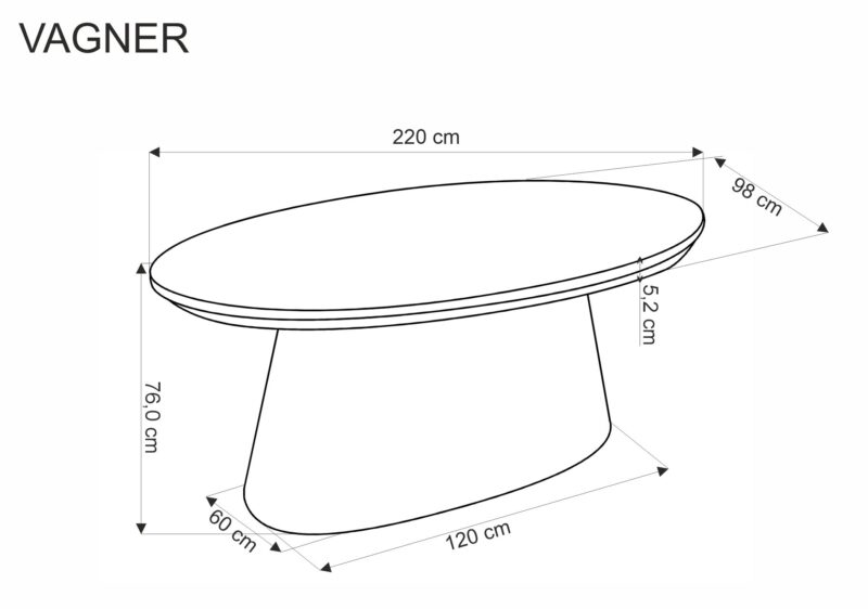 Söögilaud VAGNOR, pähklipuu