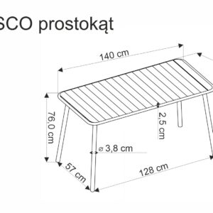 BOSCO ristküliku kujuline laud, valge