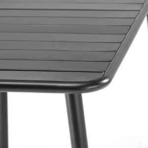 Söögilaud AUROSO, ristkülikuline / must