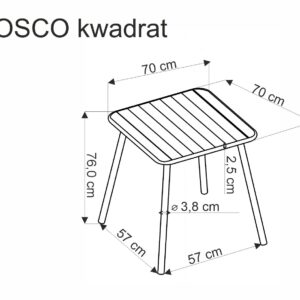 Söögilaud AURONA, ruudukujuline / must