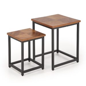 Kohvilaudade komplekt ELERNA (2 tk), pähkel / must