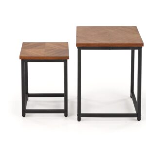 Kohvilaudade komplekt ELERNA (2 tk), pähkel / must