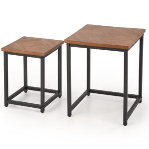 Kohvilaudade komplekt ELERNA (2 tk), pähkel / must