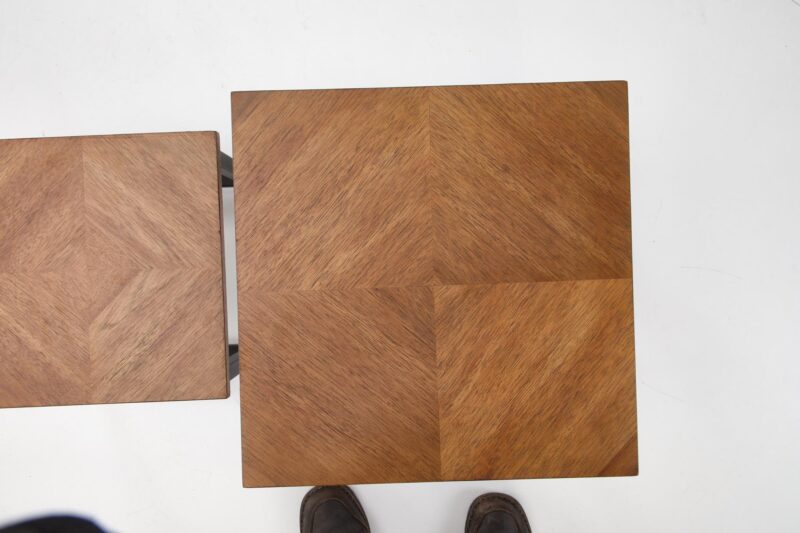 Kohvilaudade komplekt ELERNA (2 tk), pähkel / must