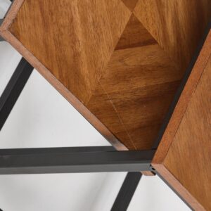 Kohvilaudade komplekt ELERNA (2 tk), pähkel / must