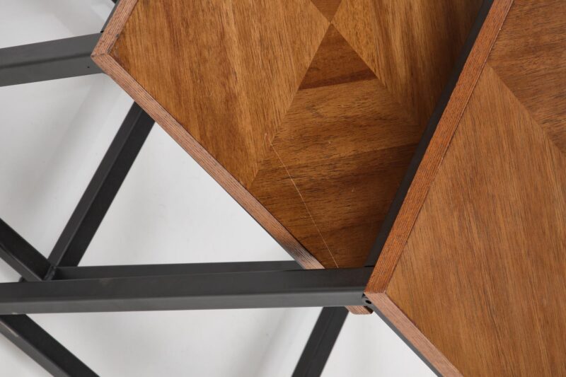 Kohvilaudade komplekt ELERNA (2 tk), pähkel / must