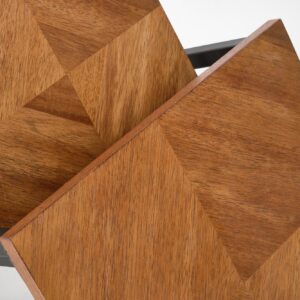 Kohvilaudade komplekt ELERNA (2 tk), pähkel / must