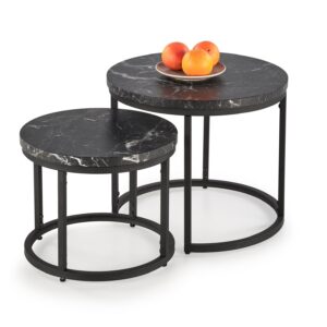 Kohvilaua komplekt ORELIN, must marmor / must