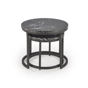 Kohvilaua komplekt ORELIN, must marmor / must