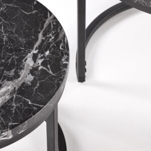 Kohvilaua komplekt ORELIN, must marmor / must