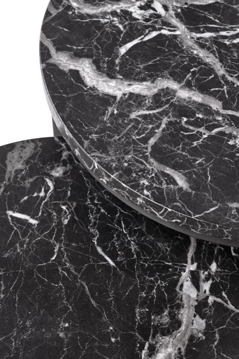 Kohvilaua komplekt ORELIN, must marmor / must
