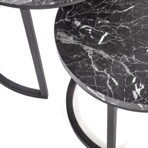 Kohvilaua komplekt ORELIN, must marmor / must