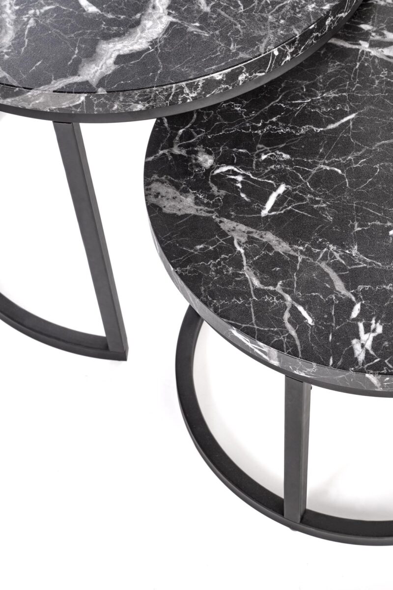 Kohvilaua komplekt ORELIN, must marmor / must