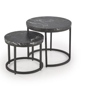 Kohvilaua komplekt ORELIN, must marmor / must