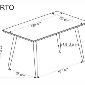 Söögilaud ALVELA, naturaalne / must