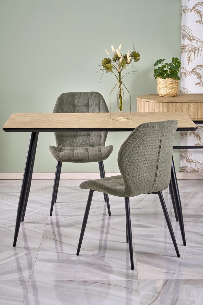 Söögilaud ALVELA, naturaalne / must