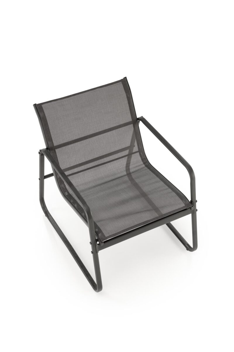 Aiamööblikomplekt CONOR (diivan + 2 tugitooli + kohvilaud), tumehall / helesinine