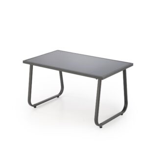 Aiamööblikomplekt CONOR (diivan + 2 tugitooli + kohvilaud), tumehall / helesinine