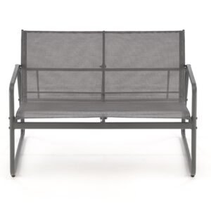 Aiamööblikomplekt CONOR (diivan + 2 tugitooli + kohvilaud), tumehall / helesinine