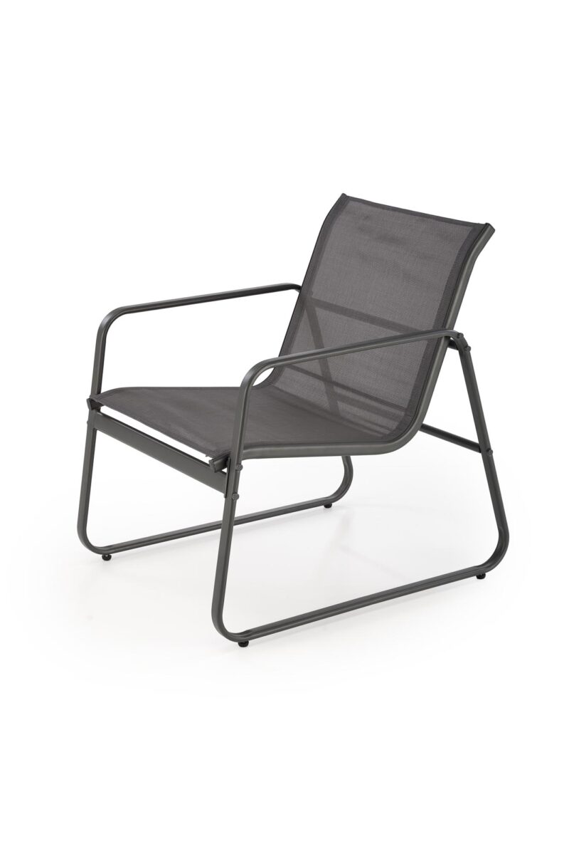 Aiamööblikomplekt CONOR (diivan + 2 tugitooli + kohvilaud), tumehall / helesinine