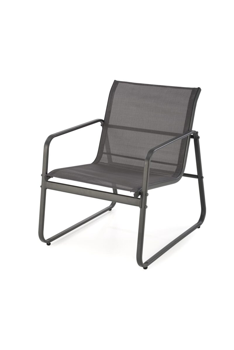 Aiamööblikomplekt CONOR (diivan + 2 tugitooli + kohvilaud), tumehall / helesinine