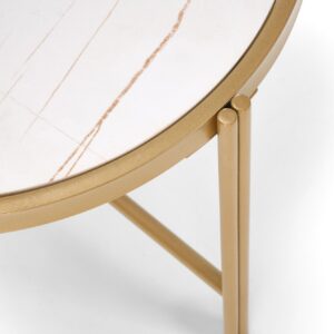 Kohvilaua komplekt FATIMA, valge marmor / kuld