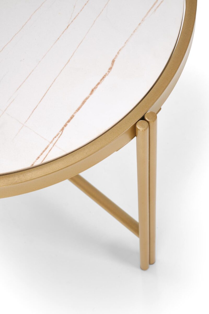 Kohvilaua komplekt FATIMA, valge marmor / kuld