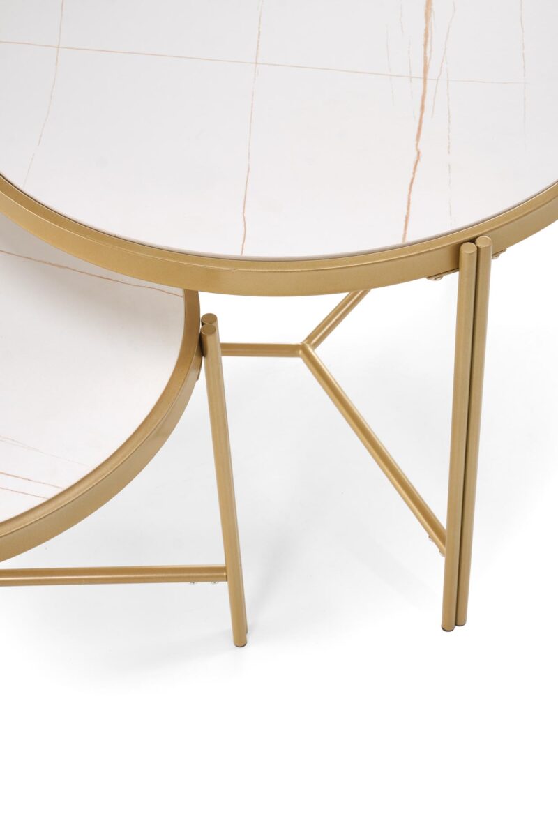 Kohvilaua komplekt FATIMA, valge marmor / kuld