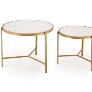 Kohvilaua komplekt FATIMA, valge marmor / kuld