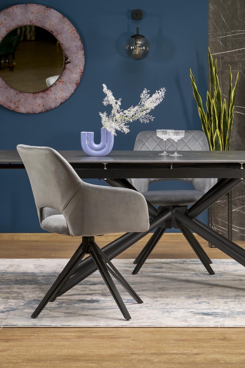 Pikendatav Söögilaud VITORINO, must marmor