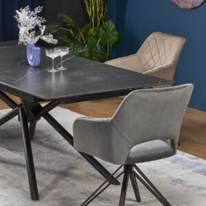 Pikendatav Söögilaud VITORINO, must marmor