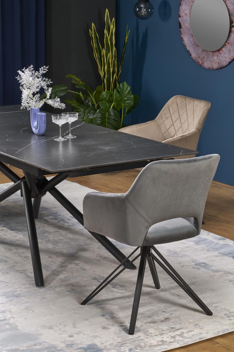 Pikendatav Söögilaud VITORINO, must marmor