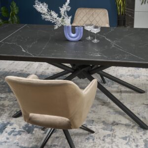 Pikendatav Söögilaud VITORINO, must marmor