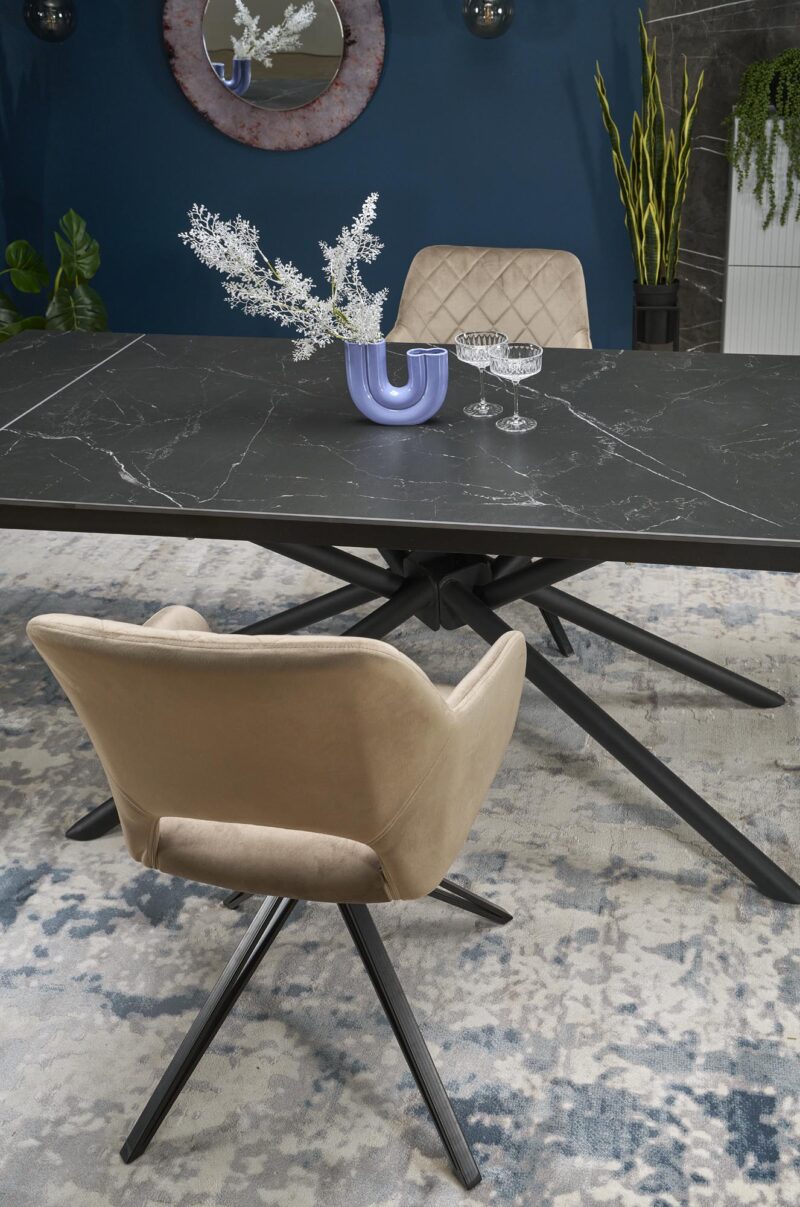 Pikendatav Söögilaud VITORINO, must marmor