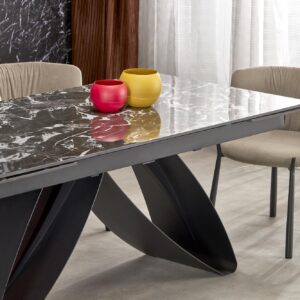 Söögilaud HILARON, must marmor / must