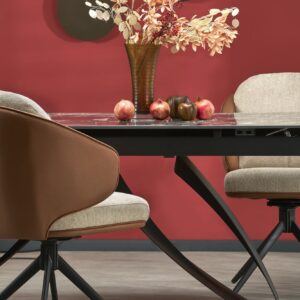 Söögilaud HILARON, must marmor / must